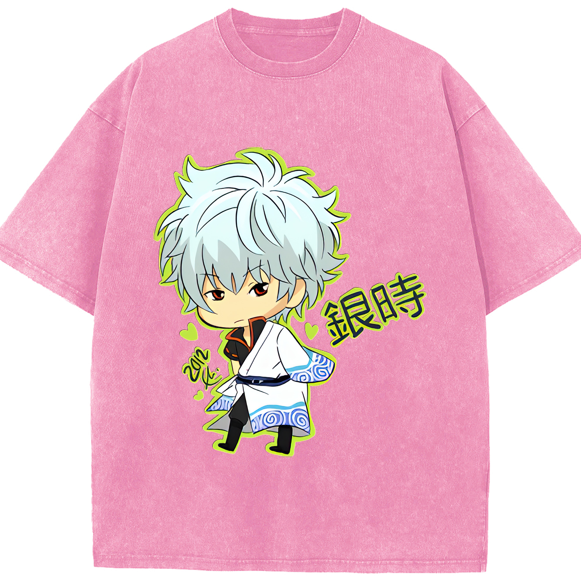 （画像用） ぎんたま 坂田銀時（さかたぎんとき） 神楽 志村新八（しむら しんぱち） GINTAMA Sakata Gintoki Kagura Shimura Shinpachi 綿100% ヴィンテージ風 半袖Tシャツ（フロントプリント）